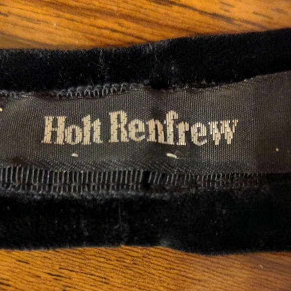 Vintage Holt Renfrew Black Velvet Headband with Rhinestone Accent Trim Detailing - Picture 3 of 10